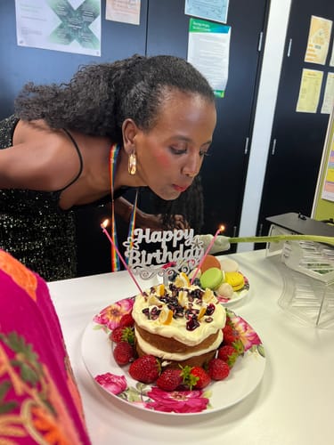 Customer photo review of Vegan Lemon, Blueberry Poppy Seed Cake