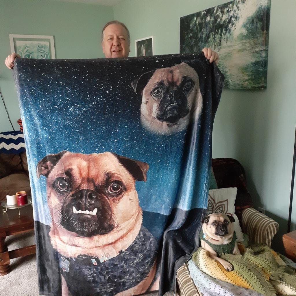 Customer photo review of Custom Pet Art Fleece Blanket