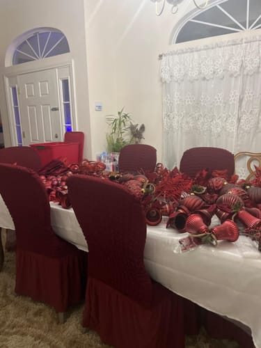 Customer photo review of 2023 Turkish Bubble Frill Chair Covers : Beige