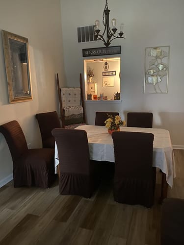 Customer photo review of 2023 Turkish Bubble Frill Chair Covers : Beige