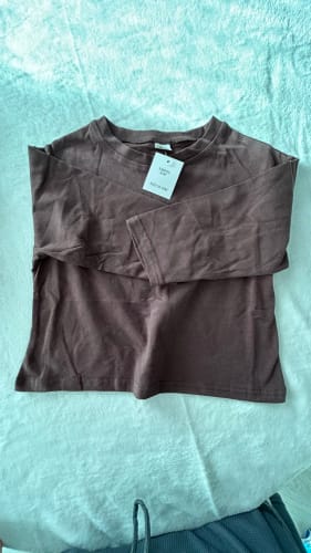 Customer photo review of Long Sleeve Solid Cotton T-shirts
