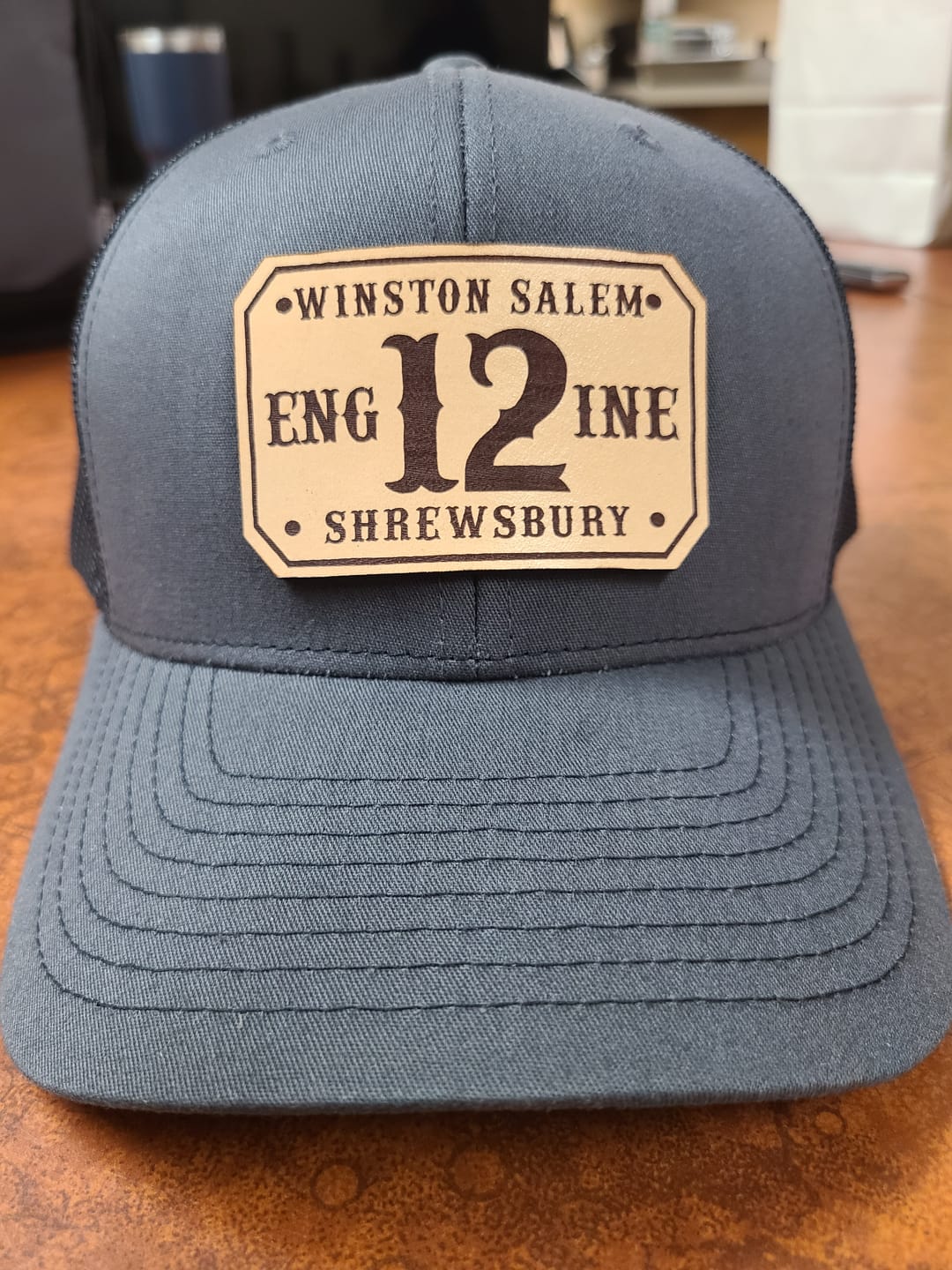 Customer photo review of Custom Passport Leather Patch Hat