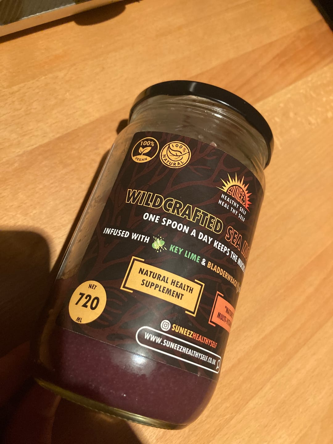 Customer photo review of Purple WildCrafted Sea Moss Gel - Infused with Elderberries , Key Lime & Bladderwrack