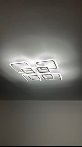 Customer photo review of Lustra LED 4+4 SQUARE GIGANT Echivalent 1000W Telecomanda