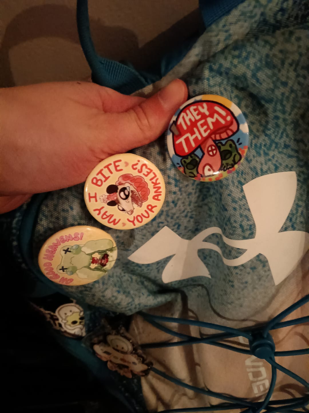 Customer photo review of Party Opossum Buttons