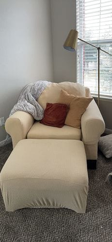 Customer photo review of Stretch Sofa Covers with Separate Backrests and Seat Cushions