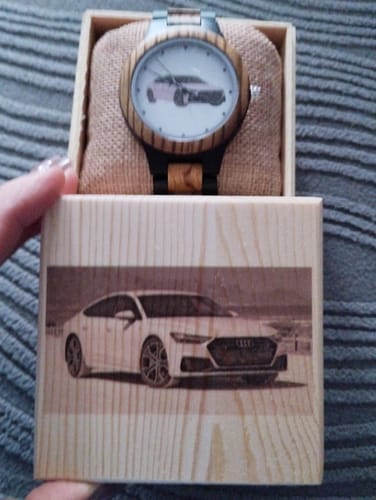 Customer photo review of Deine Foto-Holzuhr