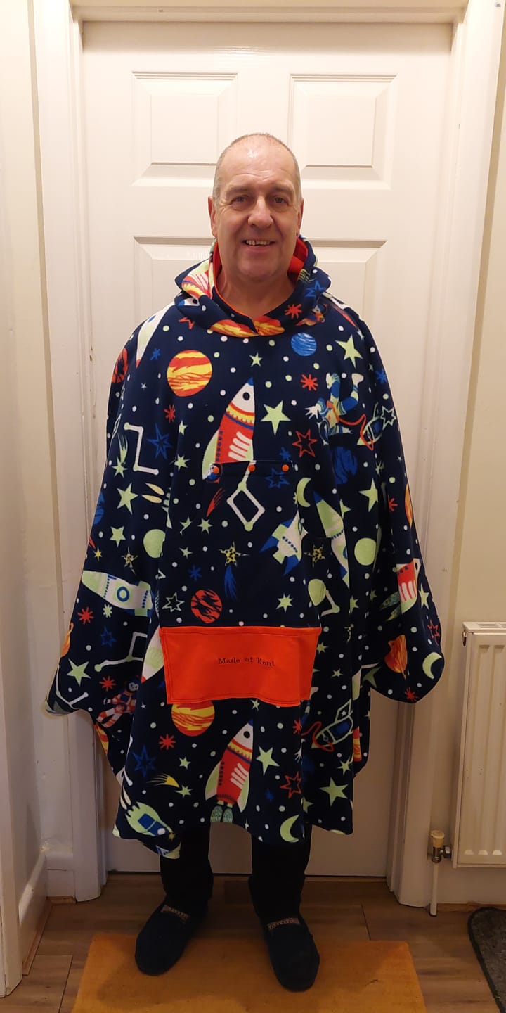 Customer photo review of Rockets in Outer Space Anti Pill Polar Fleece Fabric