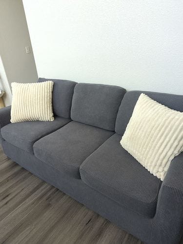 Customer photo review of Stretch Sofa Covers with Separate Backrests and Seat Cushions