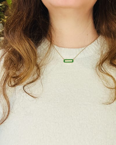Customer photo review of Taffy Enamel Single Link Necklace