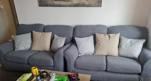 Customer photo review of Stretch Sofa Covers with Separate Backrests and Seat Cushions