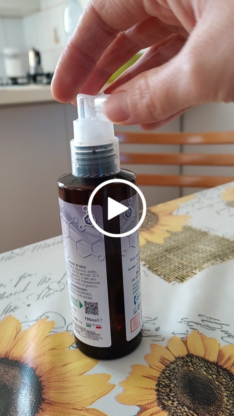 Customer video review of ARGENTO COLLOIDALE SPRAY SUBLINGUALE PURO - NANO GOCCE BIOMED - 500 ml. - 25 ppm