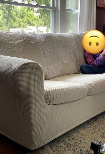 Customer photo review of Stretch Sofa Covers with Separate Backrests and Seat Cushions