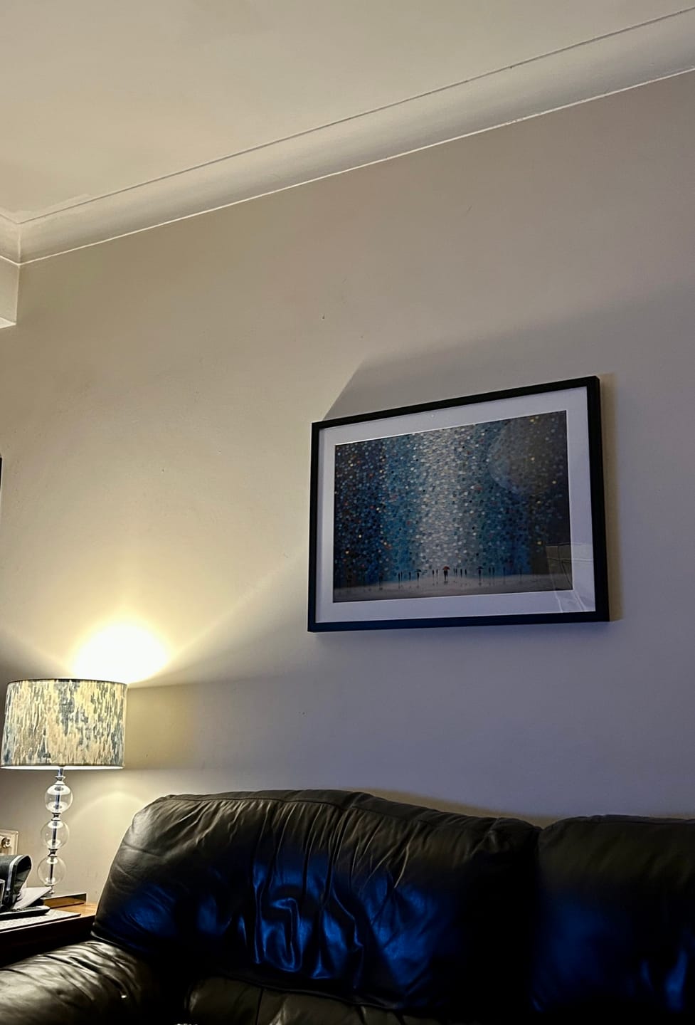 Customer photo review of Umbrellas At Night Framed Art Print