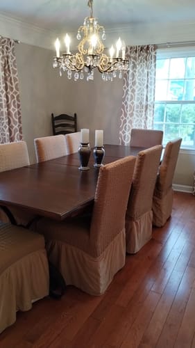 Customer photo review of 2023 Turkish Bubble Frill Chair Covers : Beige