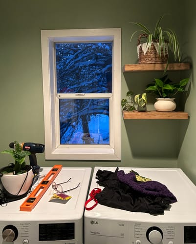 Customer photo review of Rustic Floating Shelves