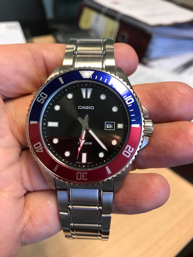 Customer photo review of Reloj Casio Submariner Marlin Duro MDV-107D-1A3VDF Pepsi Buceo