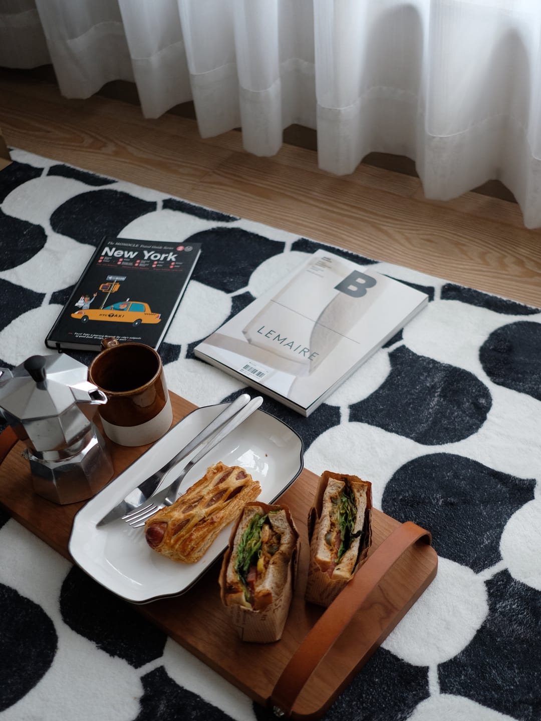 Customer photo review of Black and White Wavy Rug