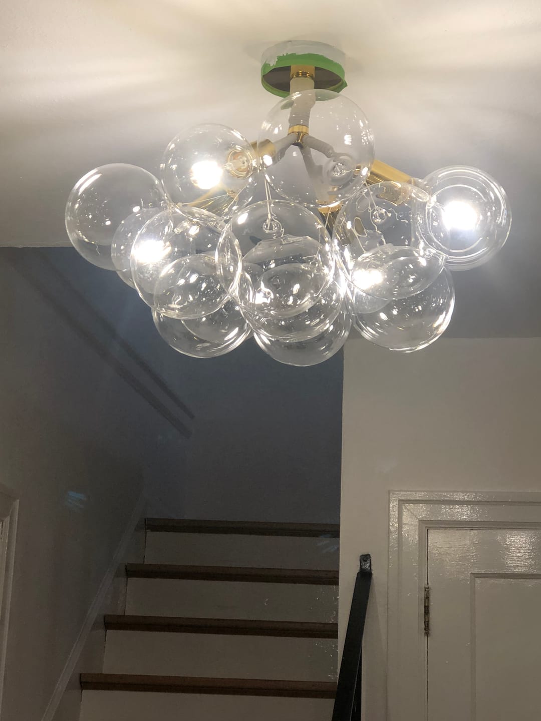 Customer photo review of Modern Cluster Glass Bubble Chandelier / Semi Flush