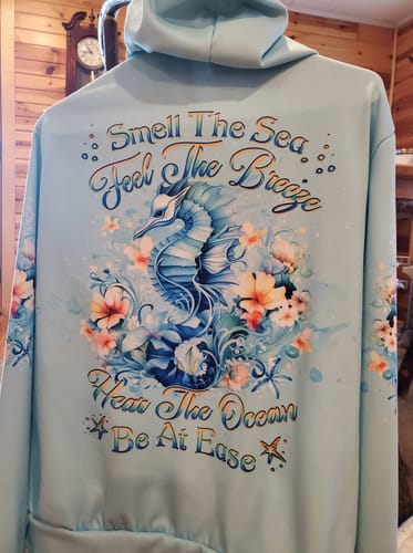 Customer photo review of SMELL THE SEA FEEL THE BREEZE SEAHORSE ALL OVER PRINT - YHHG0407231