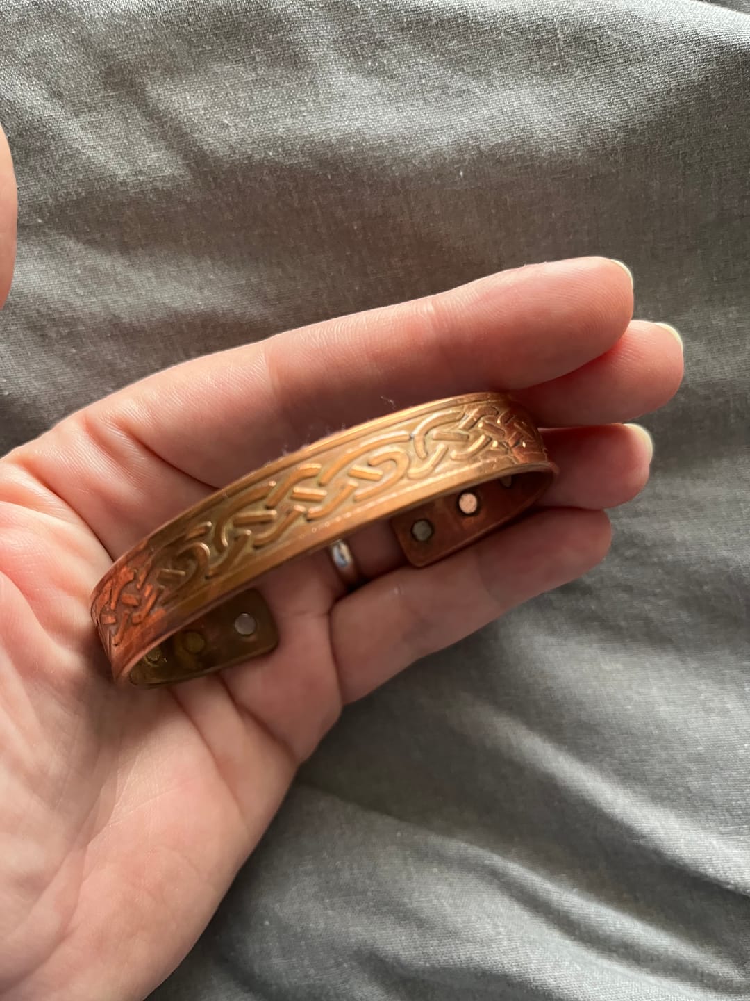 Customer photo review of Celtic Copper Cuff