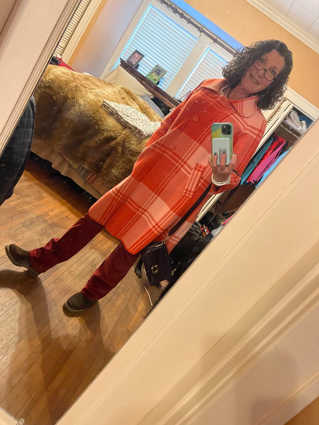Customer photo review of NATALIE coat Strawberry Pink Plaid