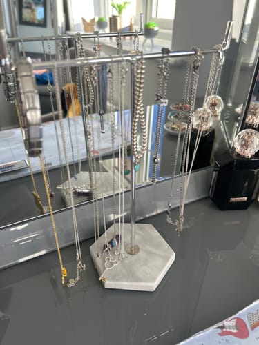 Customer photo review of Marble Jewellery Tree Stand (Gold, Silver, Rose Gold)