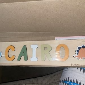 Customer photo review of Boy Dinosaur Name Puzzle