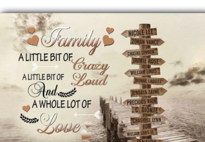Customer photo review of Family A Little Bit Of Crazy - Personalized Canvas - Gift For Family