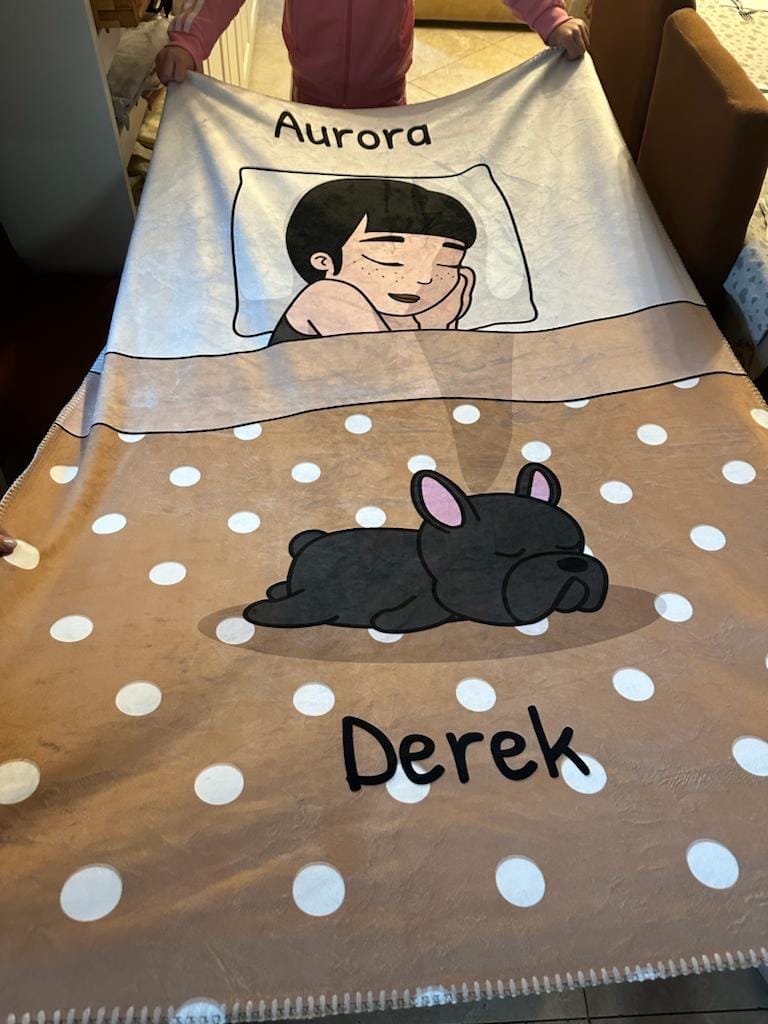 Customer photo review of Tempo di coccole con gli animali domestici (Singolo) - Plaid personalizzato