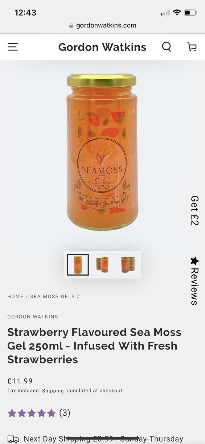 Customer photo review of Gold Sea Moss Gel - Made With Certified Organic Wildcrafted Sea Moss