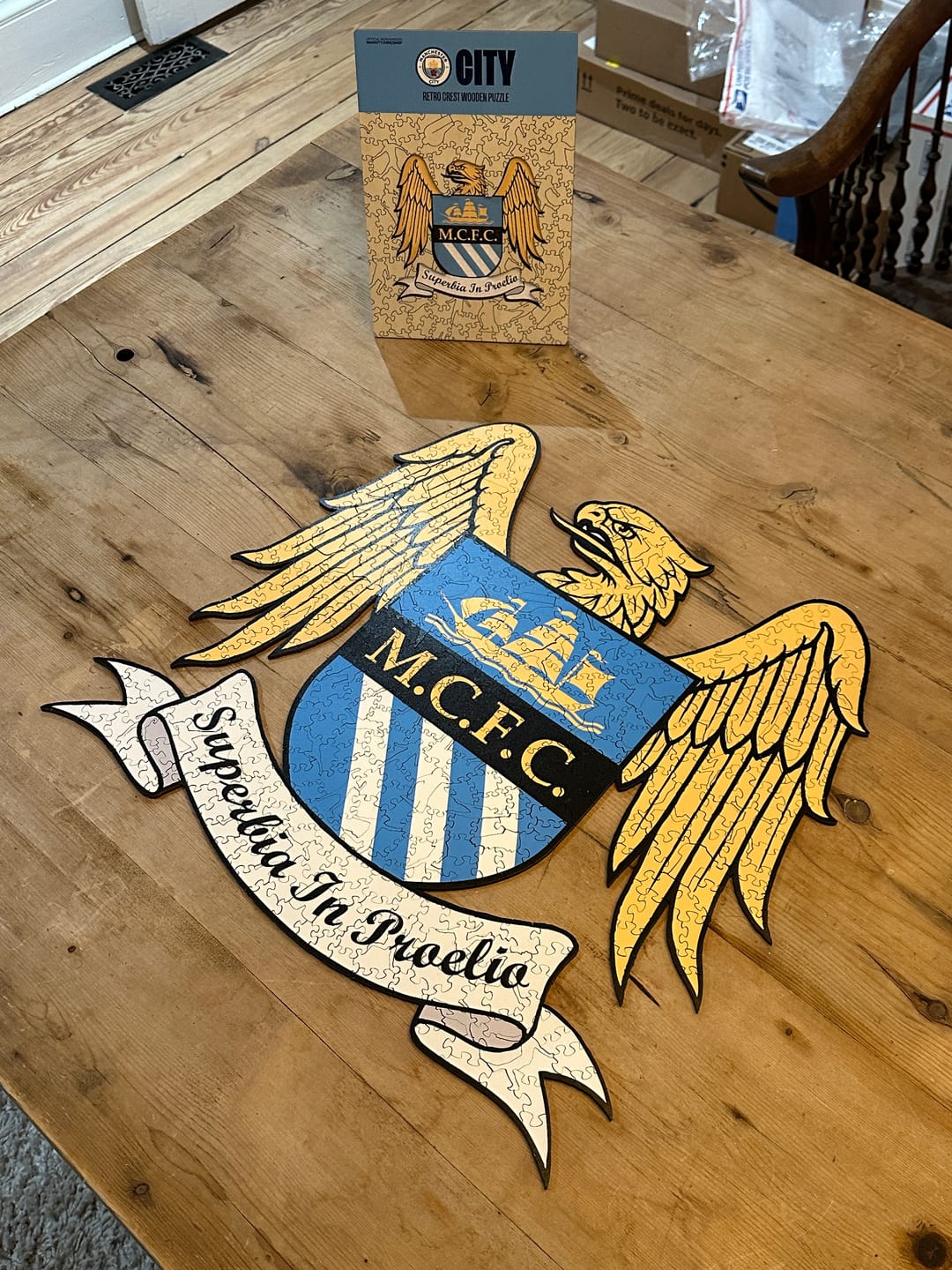 Customer photo review of Manchester City FC® Retro Logo - Wooden Puzzle