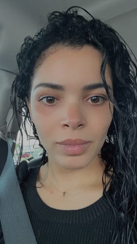 Customer photo review of 14K Solid Gold Cross Necklace