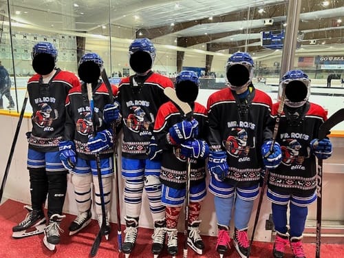 Customer photo review of Custom Black Red-White Christmas Santa Claus 3D Hockey Lace Neck Jersey