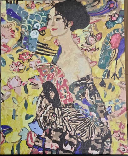 Customer photo review of Lady with Fan - Paint by Numbers