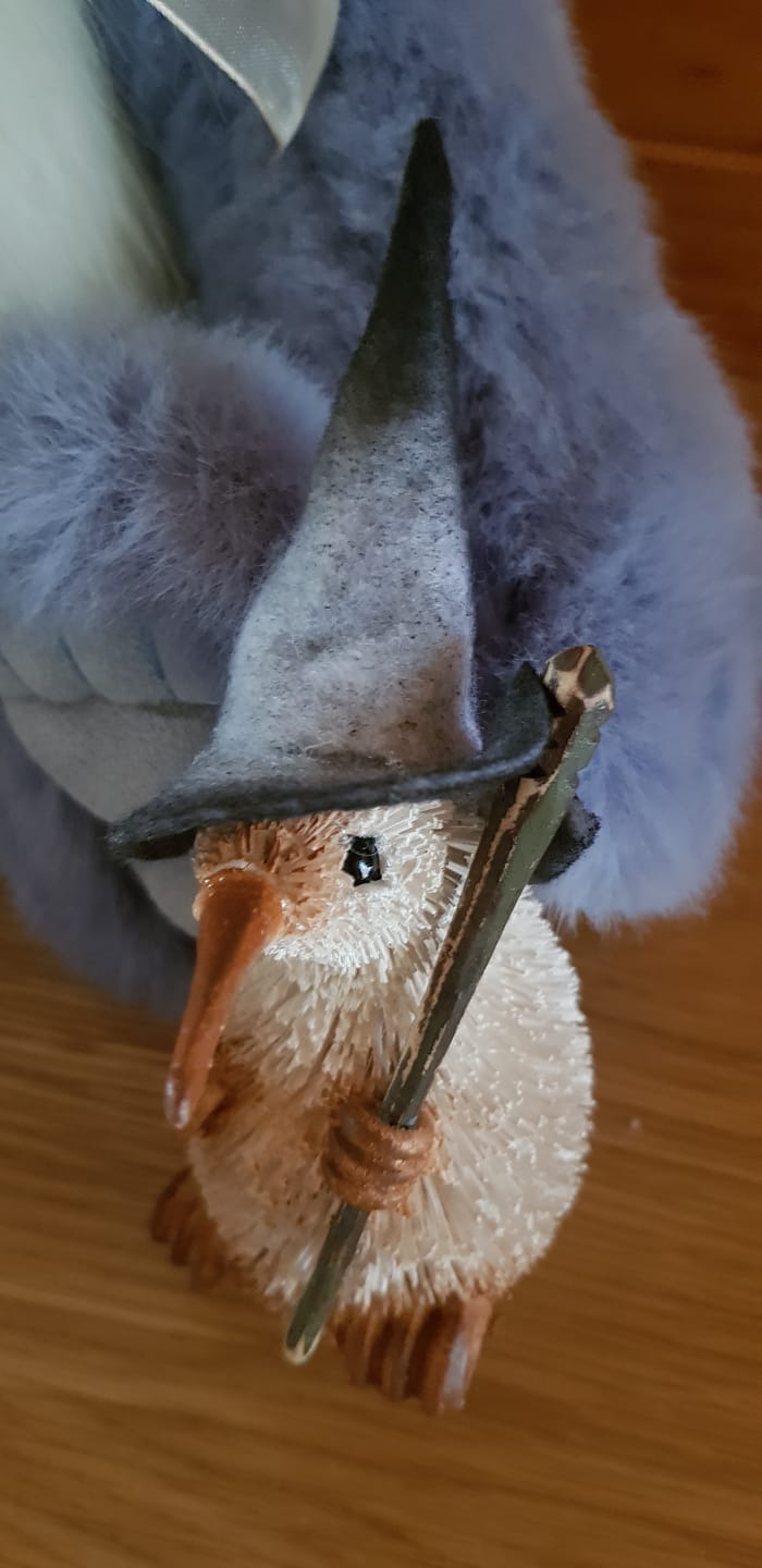 Customer photo review of Fun Brush NZ Kiwi LOTR Style Wizard Christmas Ornament
