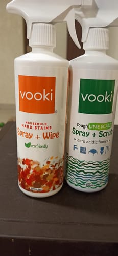 Customer photo review of Hard Stain Spray + Wipe and Tough Limescale\Descaler - Spray and Scrub | Combo