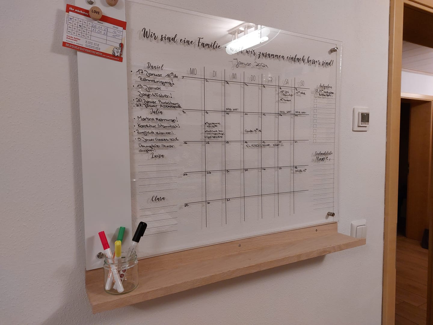 Customer photo review of Familienplaner für 4 Personen mit Magnetboard