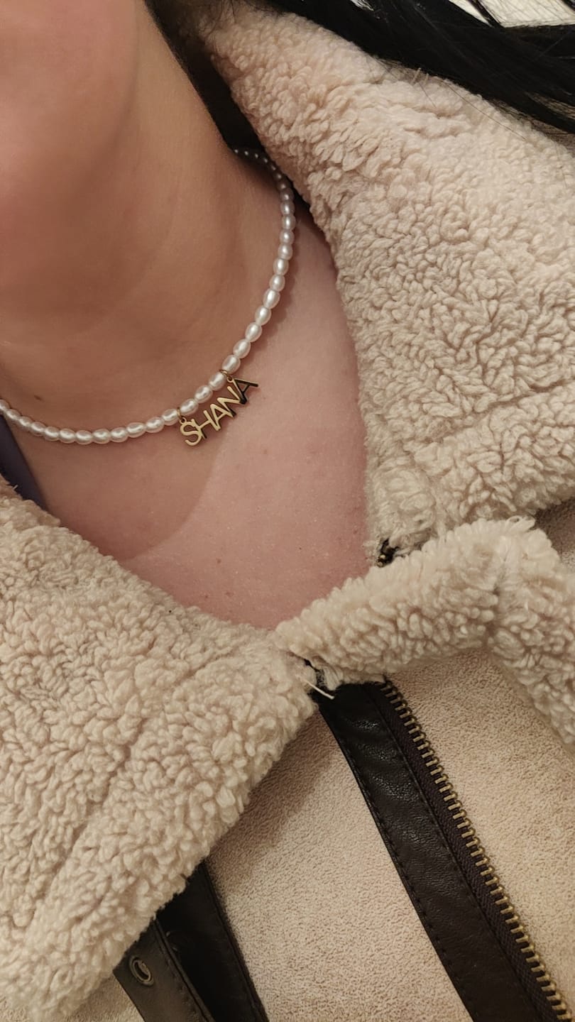 Customer photo review of Collier Prénom Perles