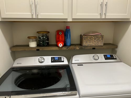 Customer photo review of Rustic Shelves with Brackets