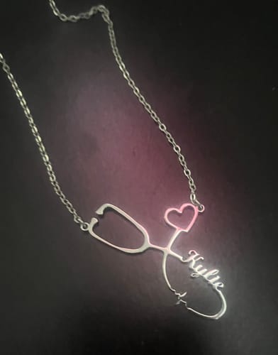 Customer photo review of Stethoscope Name Necklace EKG
