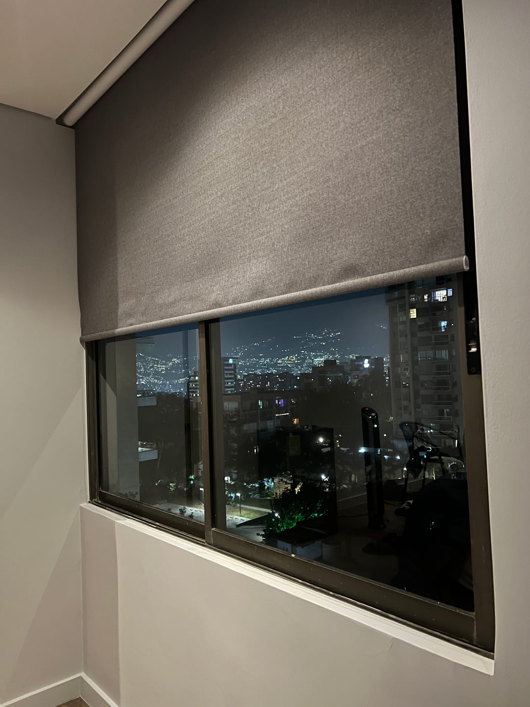 Customer photo review of SmartWings Motorized Roller Shades 100% Blackout Eclipse