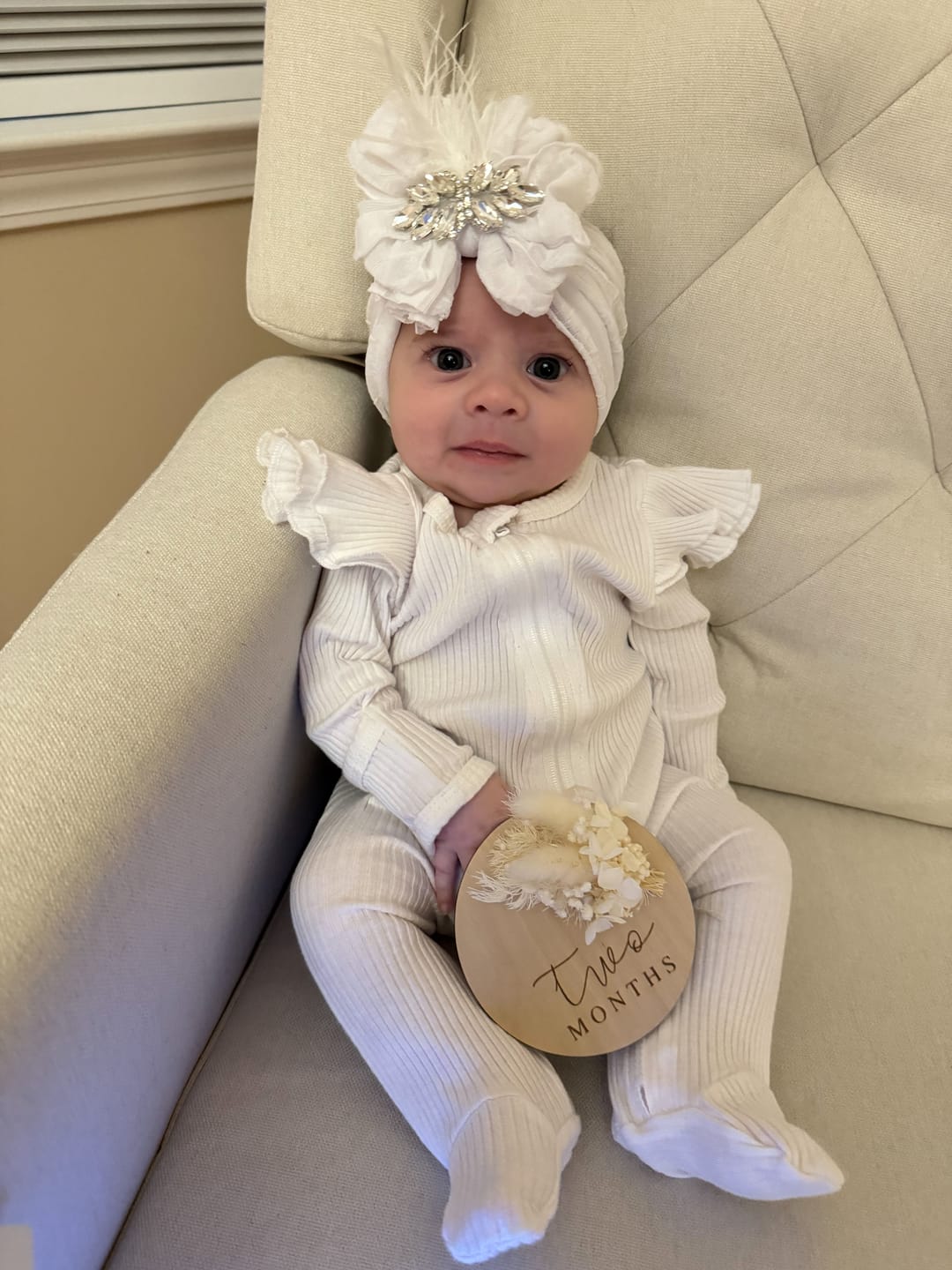Customer photo review of Fancy Feather Ruffled Headband