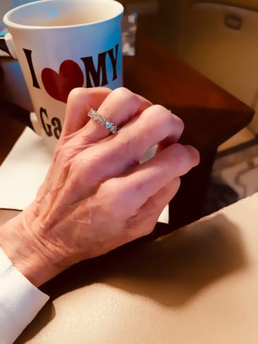 Customer photo review of Heart Heart CZ Eternity Ring in Sterling Silver