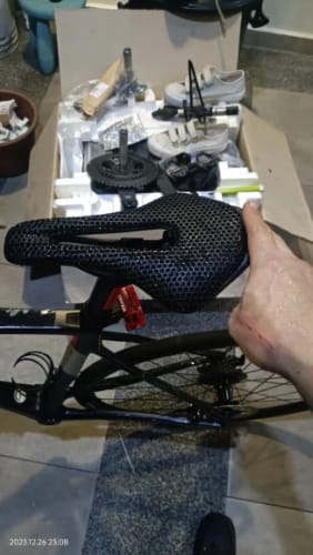 Customer photo review of CarbonXP Fiber Bicycle Saddle - 3D Printed Seat Cushion - Ultralight - Hollow Comfortable Breathable