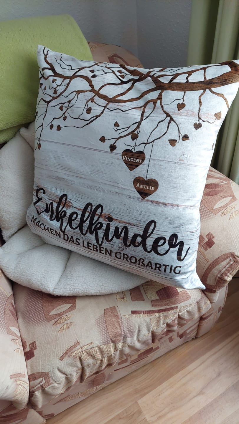 Customer photo review of Meine Enkelkinder - Großeltern-Kissen