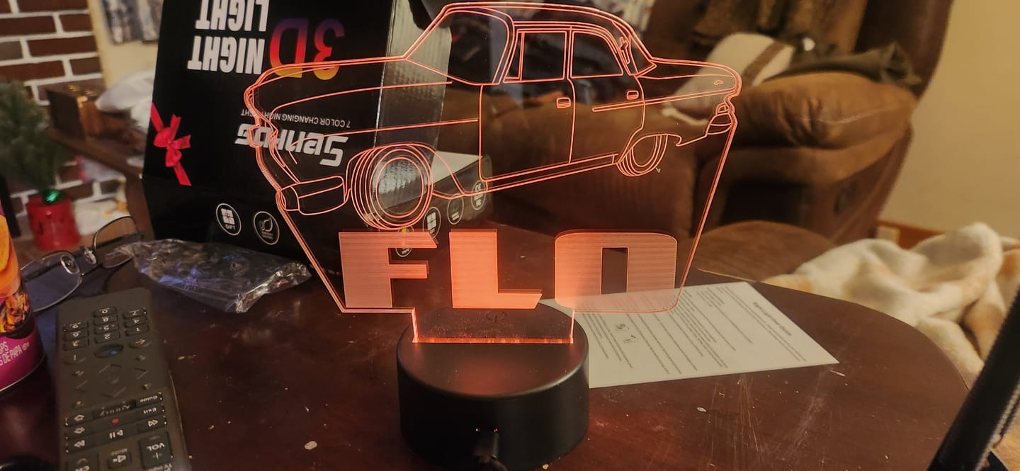 Customer photo review of Custom 3D Led Lamp With Your Car Photo Or Truck/Motorcycle/Logo