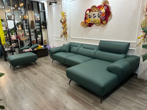 Customer photo review of AVIA - Sofa góc da tựa gật gù, đường chỉ dù lục giác