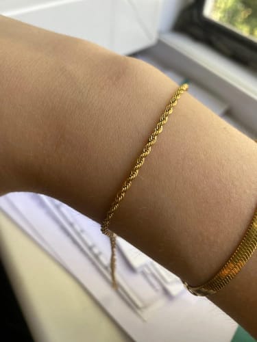 Customer photo review of Rope Bracelet (Gold) 3MM