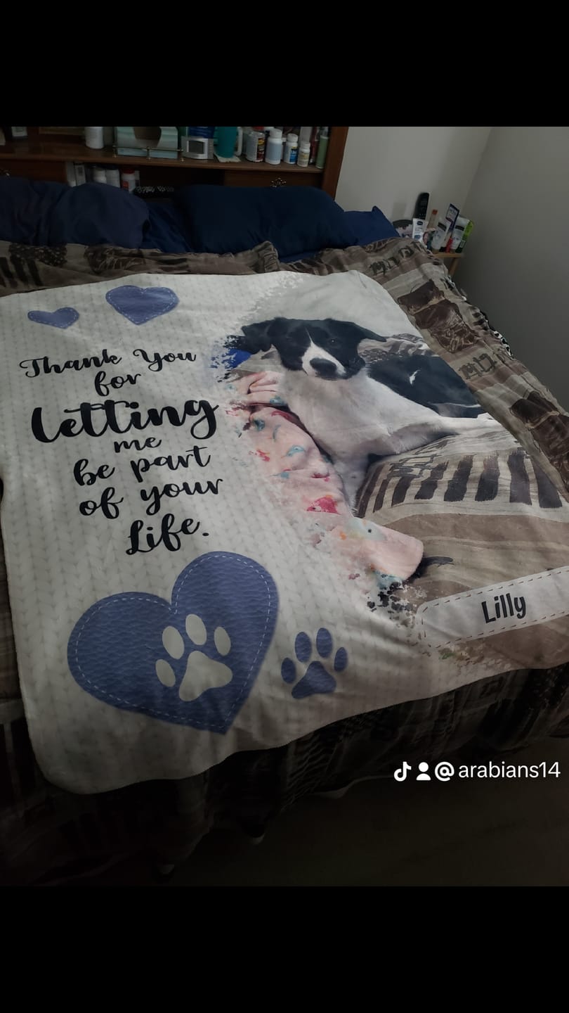 Customer photo review of Thank you - Personalized blanket